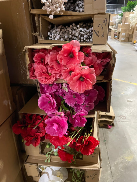 New SMALL Red  Butterfly Ranunculus flower filler Artificial flowers