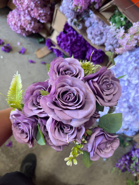 Garden Rose Bunch with filler( purple)