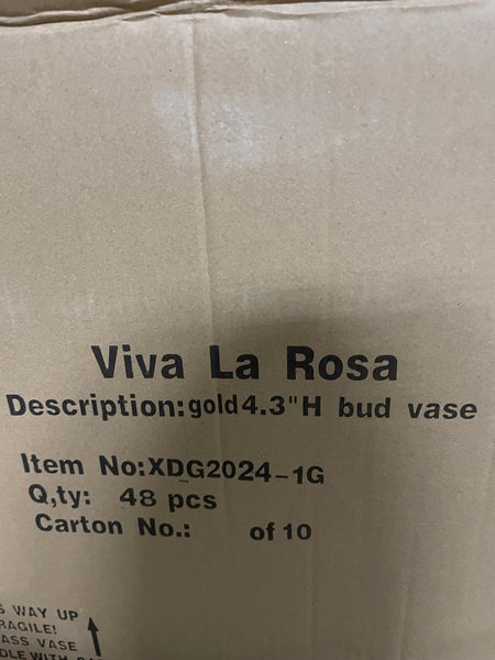 4.3" Gold Bud Vase (M) XDG2024G-1G Small vase wedding centerpiece