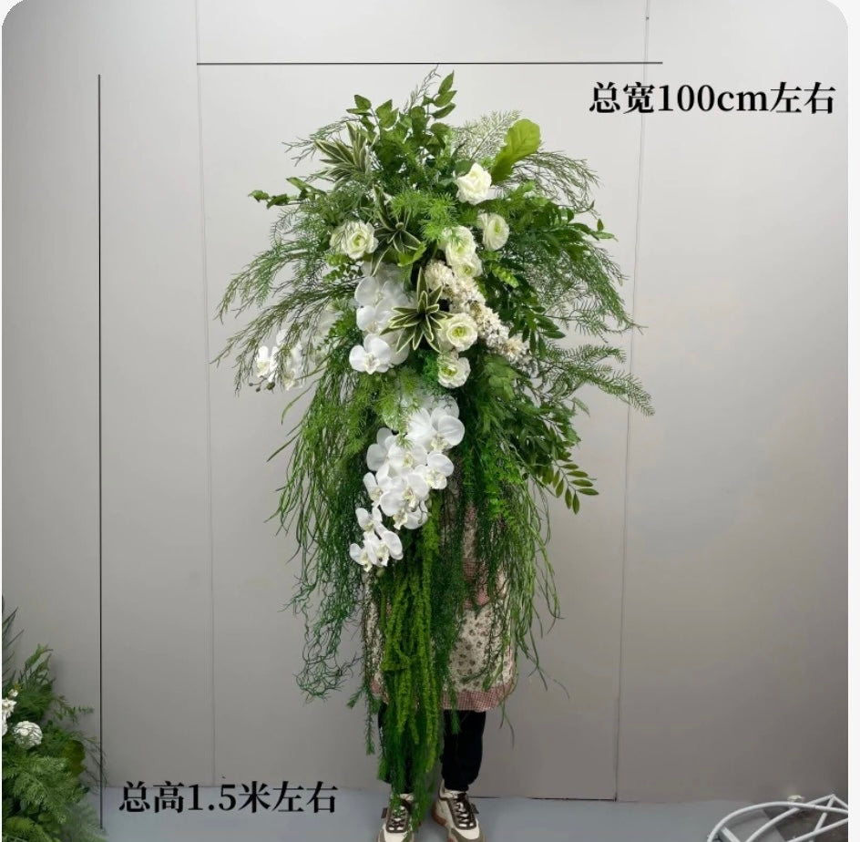 Green Artificial Flower Arrangement swag hanging greenery amaranthus forest premade