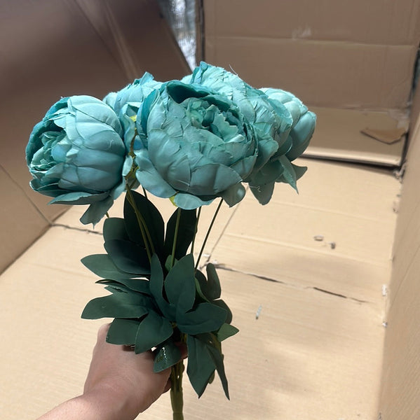 7 head Peonies bunch sage green