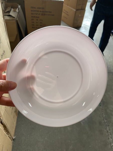 7.5” WHITE Designer DISH for Fresh Flowers