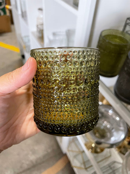 Clear vintage 4”H CANDLEHOLDER GLASS VASE