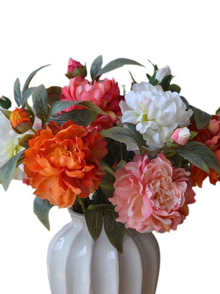 Coral Single Stem Peonies spray also in pink or white jumbo