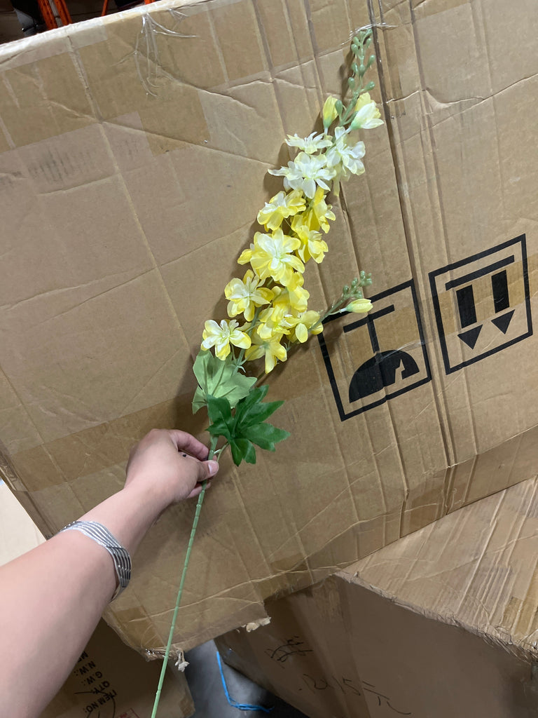 New Artificial Silk flower Delphinium (Yellow)