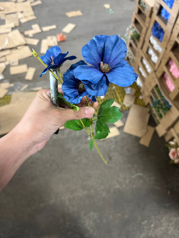 New SMALL Blue  Butterfly Ranunculus flower filler Artificial flowers