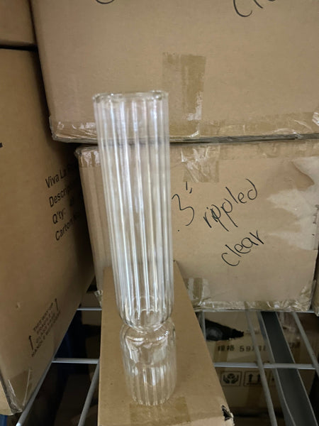 8.3" Rippled Bud Vase Lampwork Small vase wedding ripple