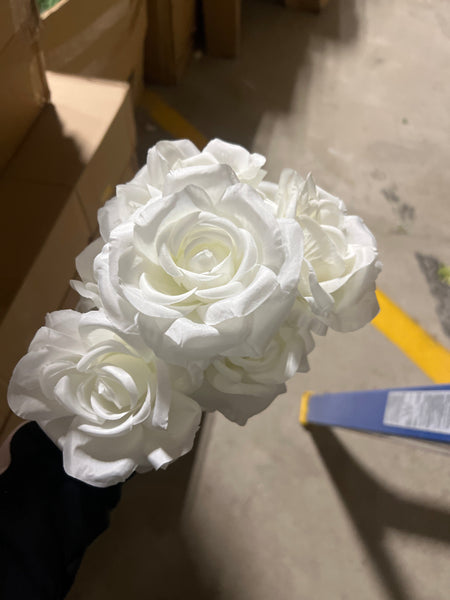 7 head taupe star moon starlight Rose Artificial flower(White)