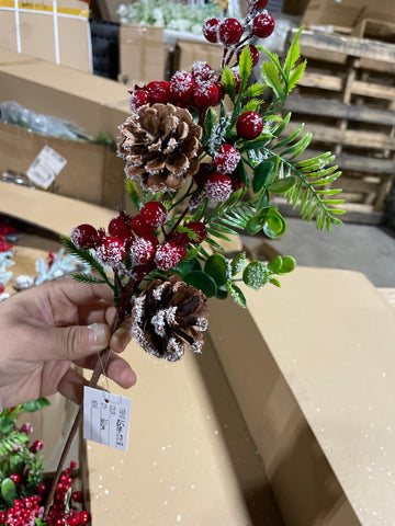 Christmas Pick with berry 36cm