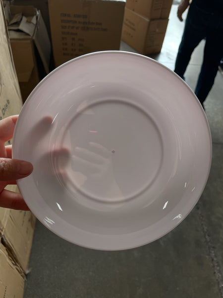 6" WHITE Designer DISH for Fresh Flowers
