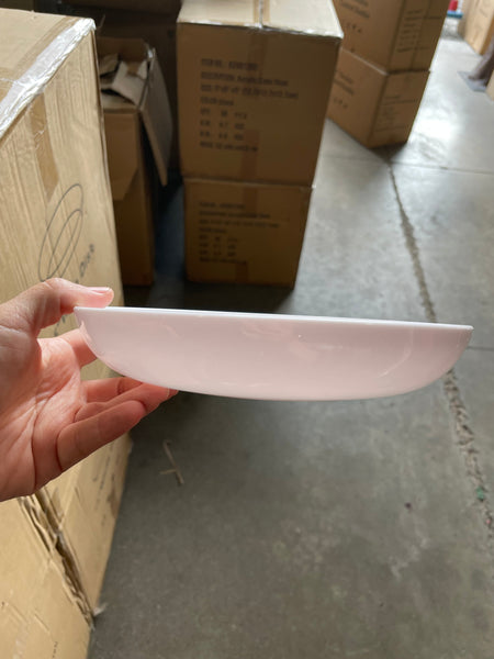 6" WHITE Designer DISH for Fresh Flowers