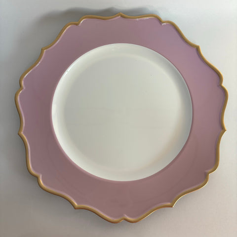 13" Acrylic flower Charger Plate-lavender/gld