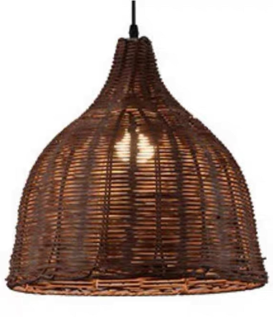 Chocolate dark Wicker hanging light 60cm/24”h