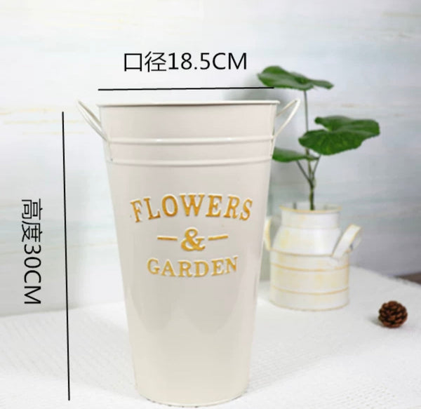 Garden metal planter bucket 10”H/25cm