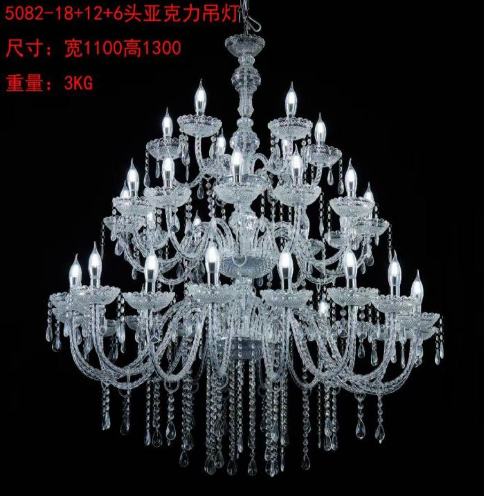 Luxury Hanging Chandelier Decoration Acrylic deluxe 18+12+6