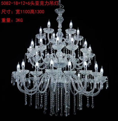 Luxury Hanging Chandelier Decoration Acrylic deluxe 18+12+6
