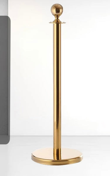 Gold metal stanchion post for wedding party aisle opening ceremony