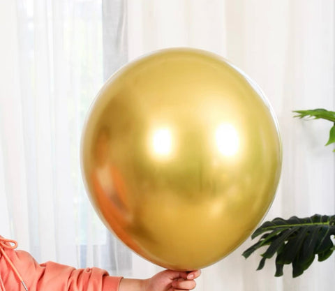 1pc 18” metallic silver/gold single layer balloon