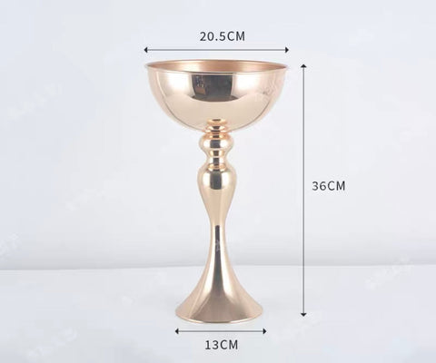 14”/36cm Tall GOLD bowl /urn METAL (M)