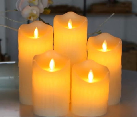 Dripping Wax LED Electric Flameless Candles 3”x5”H Diameter