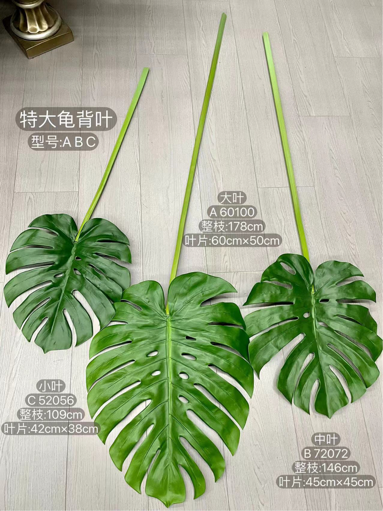 jumbo monstera Giant Jumbo GREEN TROPICAL PALM monstera (S) LEAF ARTIFICIAL Greenery