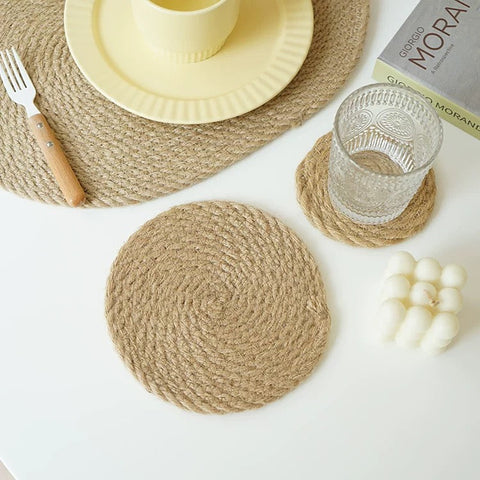 Rattan rustic Charger mat 17cm