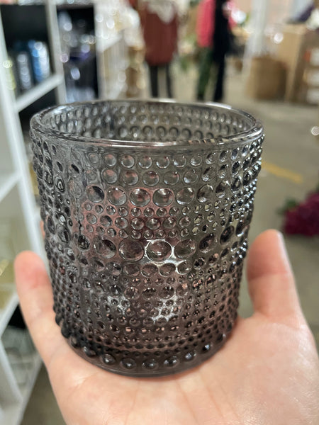 Clear vintage 4”H CANDLEHOLDER GLASS VASE