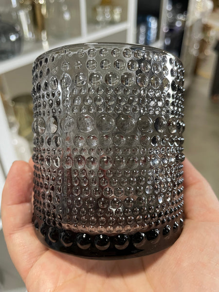 Clear vintage 4”H CANDLEHOLDER GLASS VASE