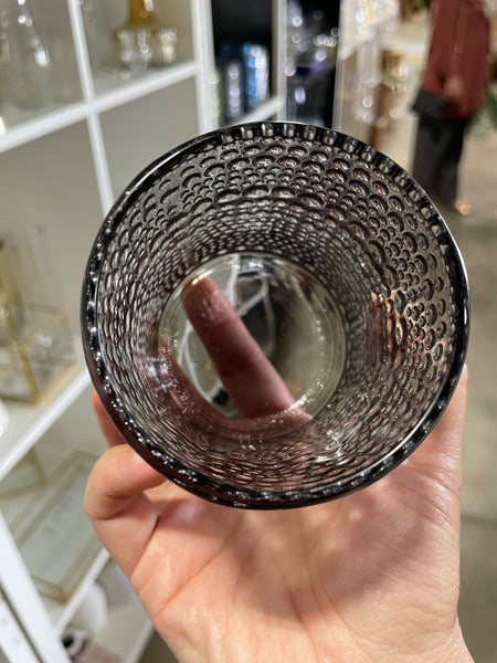 Clear vintage 4”H CANDLEHOLDER GLASS VASE