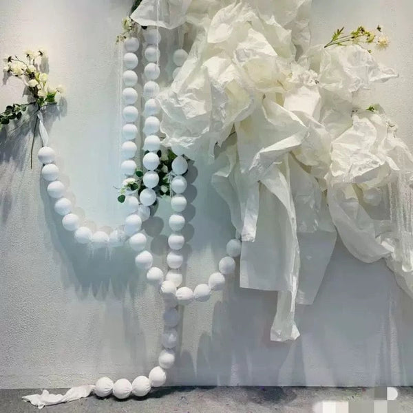 foam ball garland inside fabric