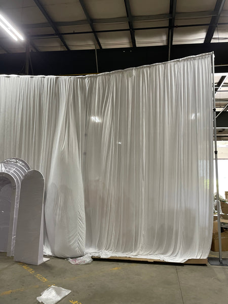 Cream color milk silk fabric backdrop Panel 20’x20’H