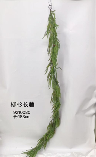 New Real Touch Norfolk Garland For Christmas decor with pine cone