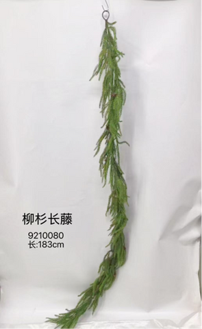 New Real Touch Norfolk Garland For Christmas decor with pine cone