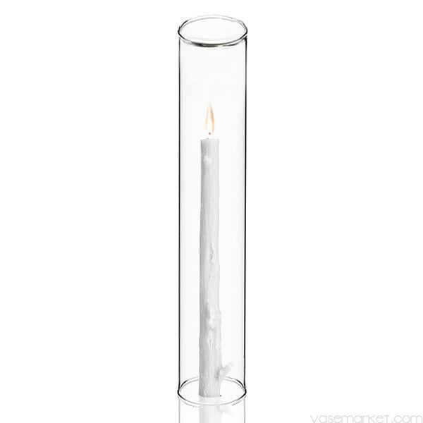 Hurricane Tube Candleholder glass 16"x4”