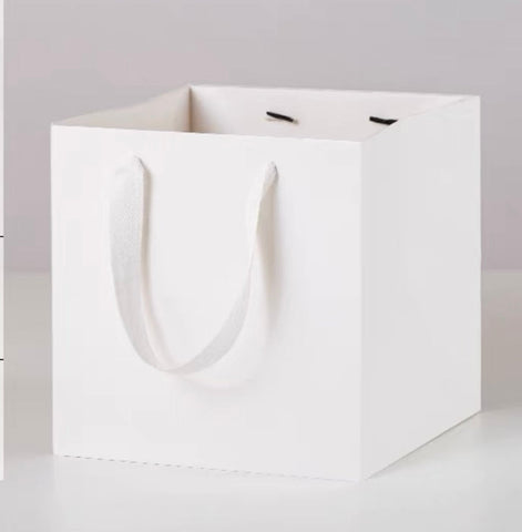 White paper bag 10”x10”x10”H