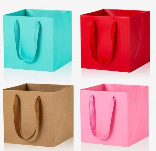 White paper bag 10”x10”x10”H