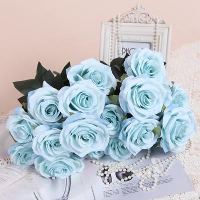 10 head pink Rose Dusty Blue - Richview Glass Wedding Supplies