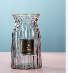 7” Small smoky dusty Blue Bud Vase Glass with narrow neck