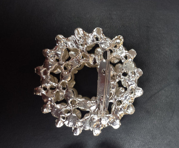 Pearl Silver Diamond Rhinestone Brooch - Richview Glass Wedding Supplies