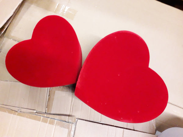 5" tall red Heart Shaped box centerpiece For Flowers