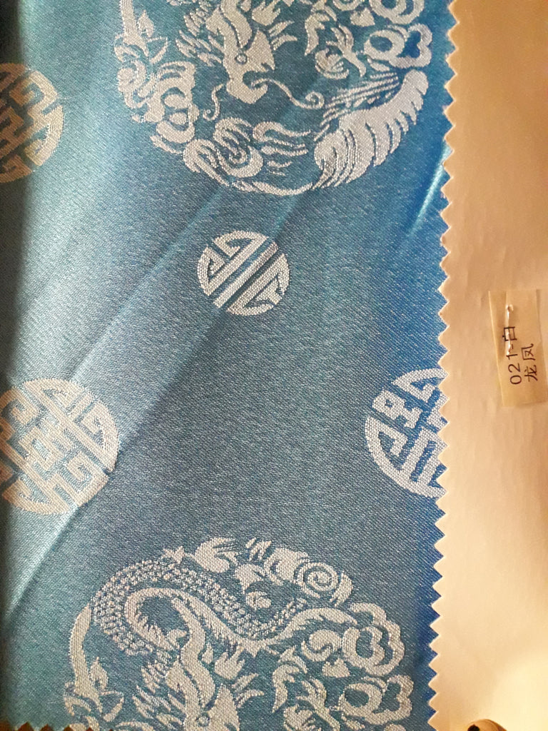 Sequin Table Cloth Square 90"x156 (Blue dragon)- 021