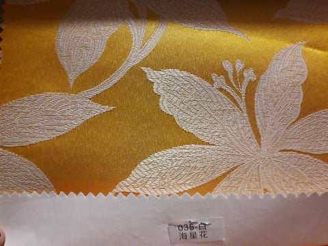 Sequin Table Cloth Square 90"x156 (yellow with flower)- 035