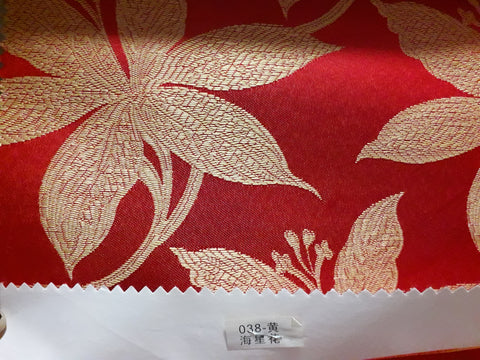 Sequin Table Cloth Square 90"x156 (red with flower)- 038
