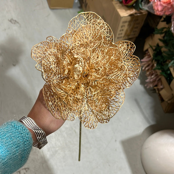 Gold Single Stem Jumbo Rose Spray