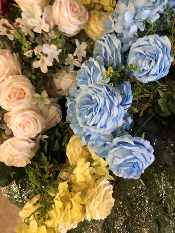 Light blue ROSE BUNCH With fillers