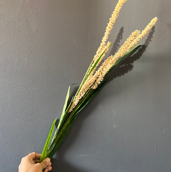 New Long Stem dog tail grass spray artificial flower(Cream)