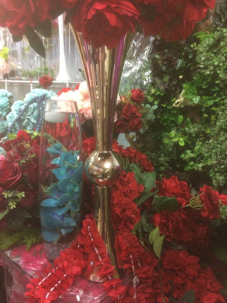 Gold 30" Reversible Tall Vase MV025-75 - Richview Glass Wedding Supplies