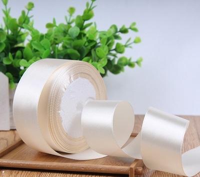 Satin ribbon roll( 3.8-4 cm/1.5" wide) (White)- C8D13AC13