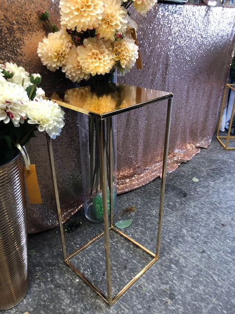 Modern Rectangular Stand Metal Gold Geometric Vases 24'' with surface Need Assembly