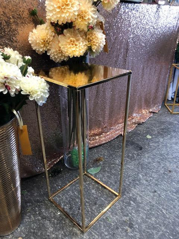With surface Modern Rectangular Stand Metal Gold 40" Need Assembly